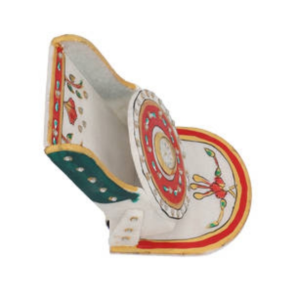 Marble Clock Phone Holder - Red and Gold - Picture 7 of 7